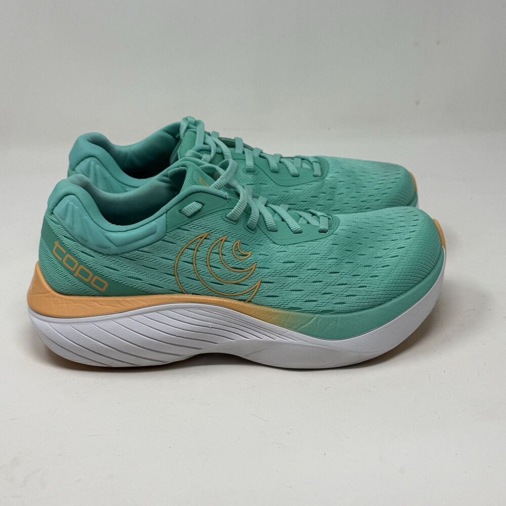 Topo Athletic Atmos Shoes Womens 7.5 Green Orange Lightweight Running 5mm Drop